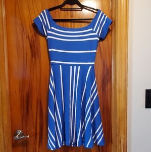 Striped open back dress